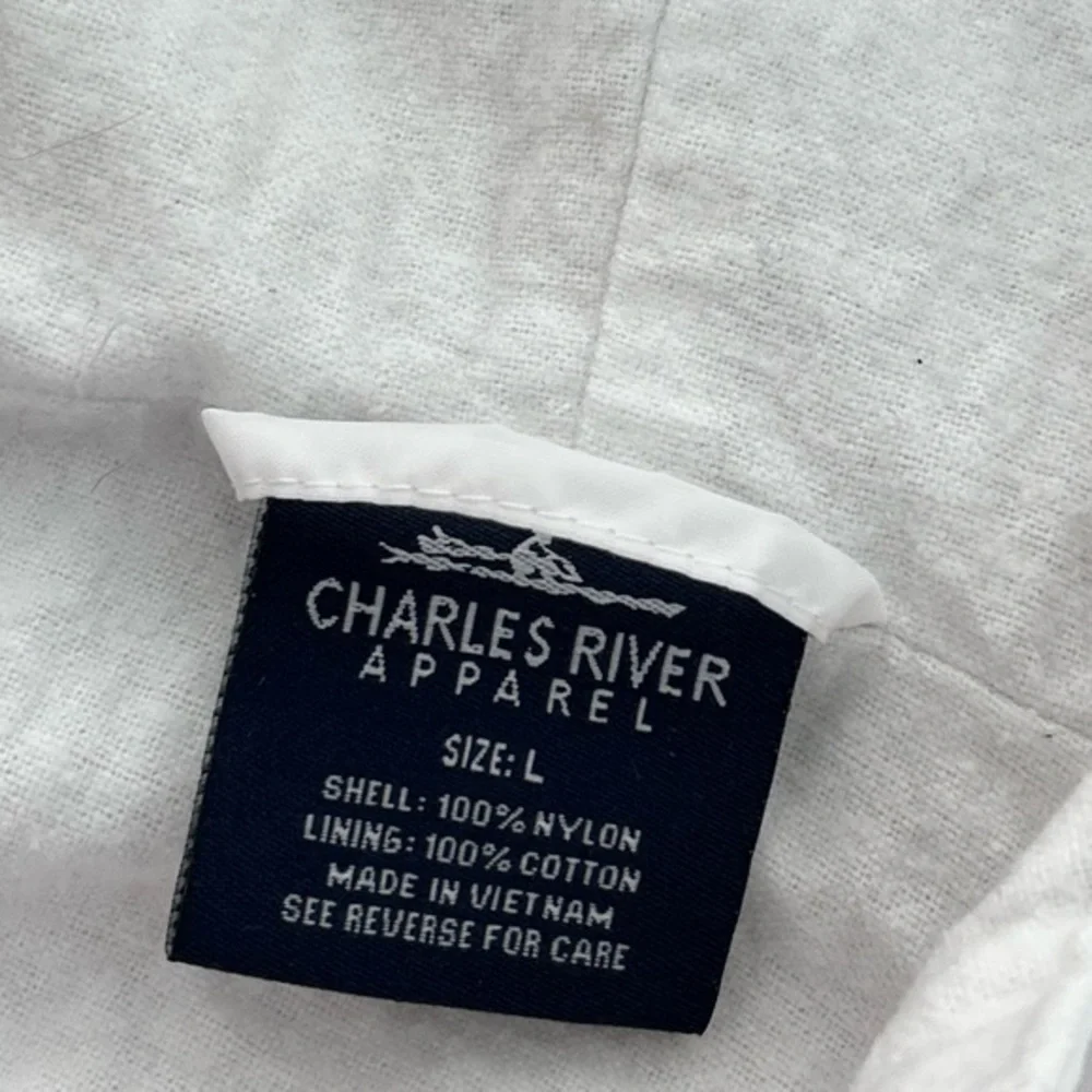 Charles‎ River Apparel White WOMENJacket with Black and Gold Lettering